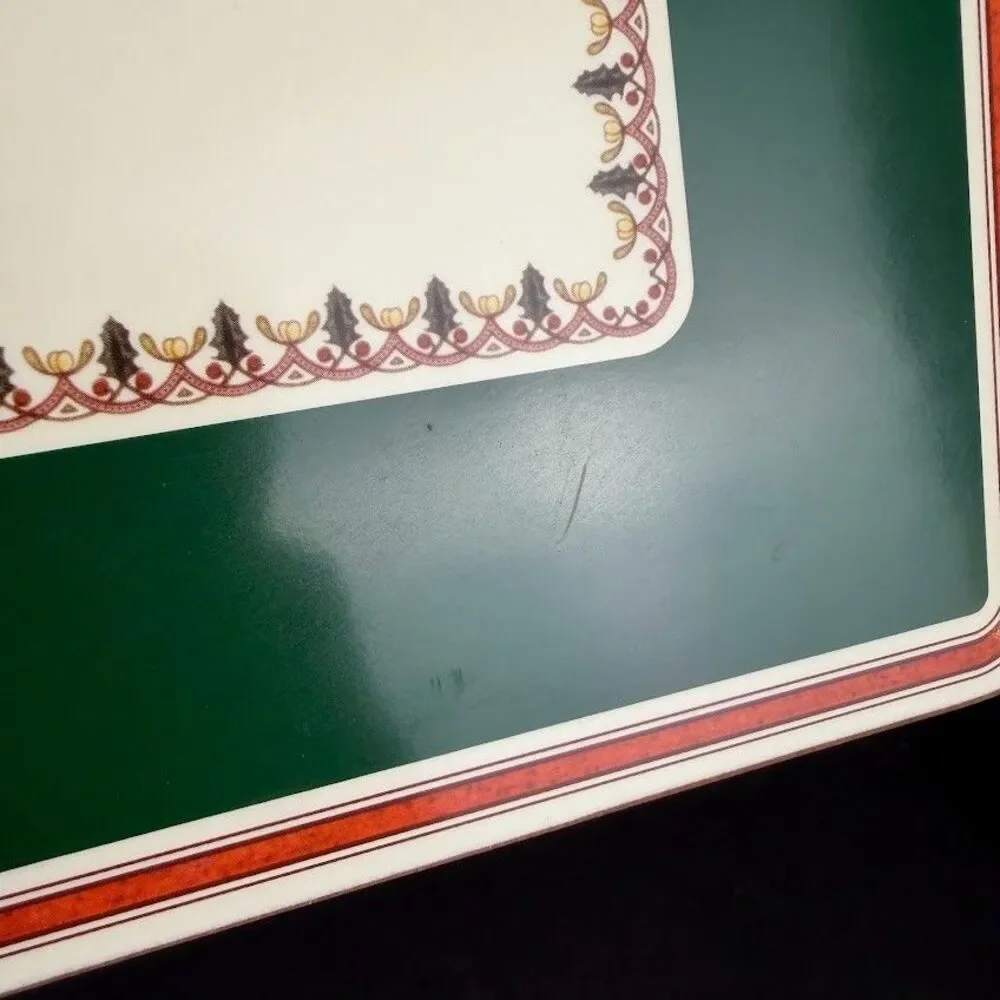 Set of 4 Spode Christmas Rose Cork & Acrylic Finish 16x12 Placemats Made England